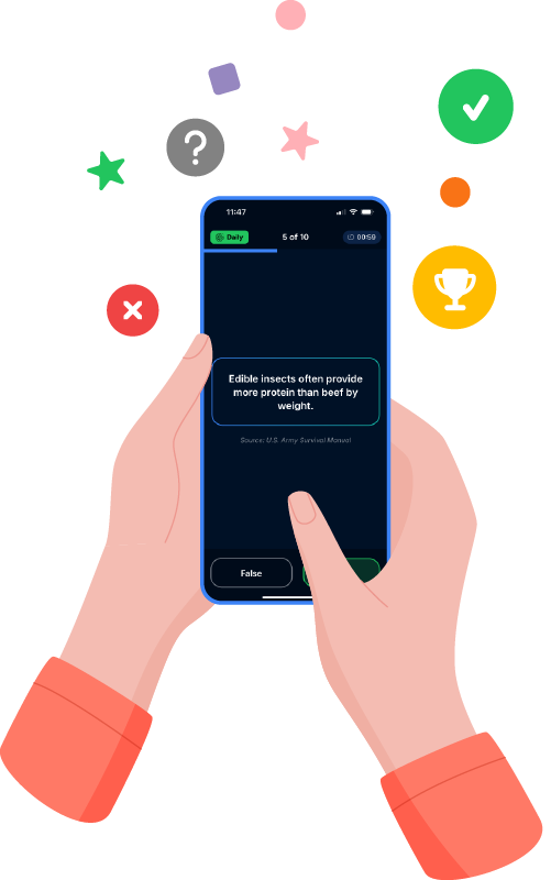 FactSnacks App - Daily Challenge Complete in hands